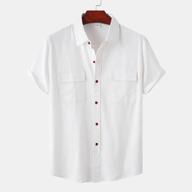 Linen Short-Sleeved Shirts Men's Shirts