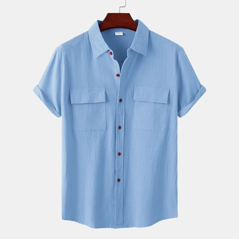 Linen Short-Sleeved Shirts Men's Shirts