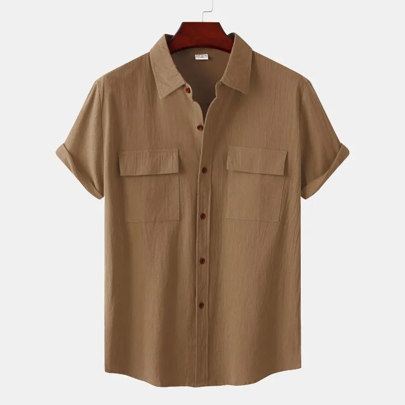 Linen Short-Sleeved Shirts Men's Shirts