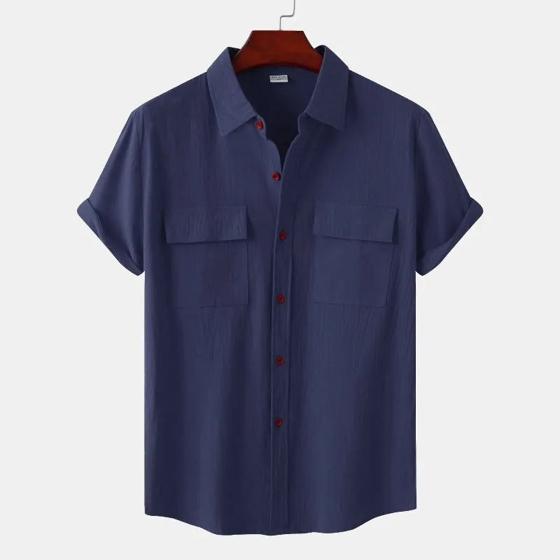 Linen Short-Sleeved Shirts Men's Shirts