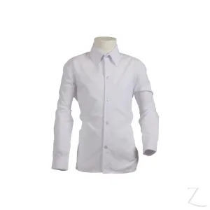 Longsleeve Raised Collar Shirt - White