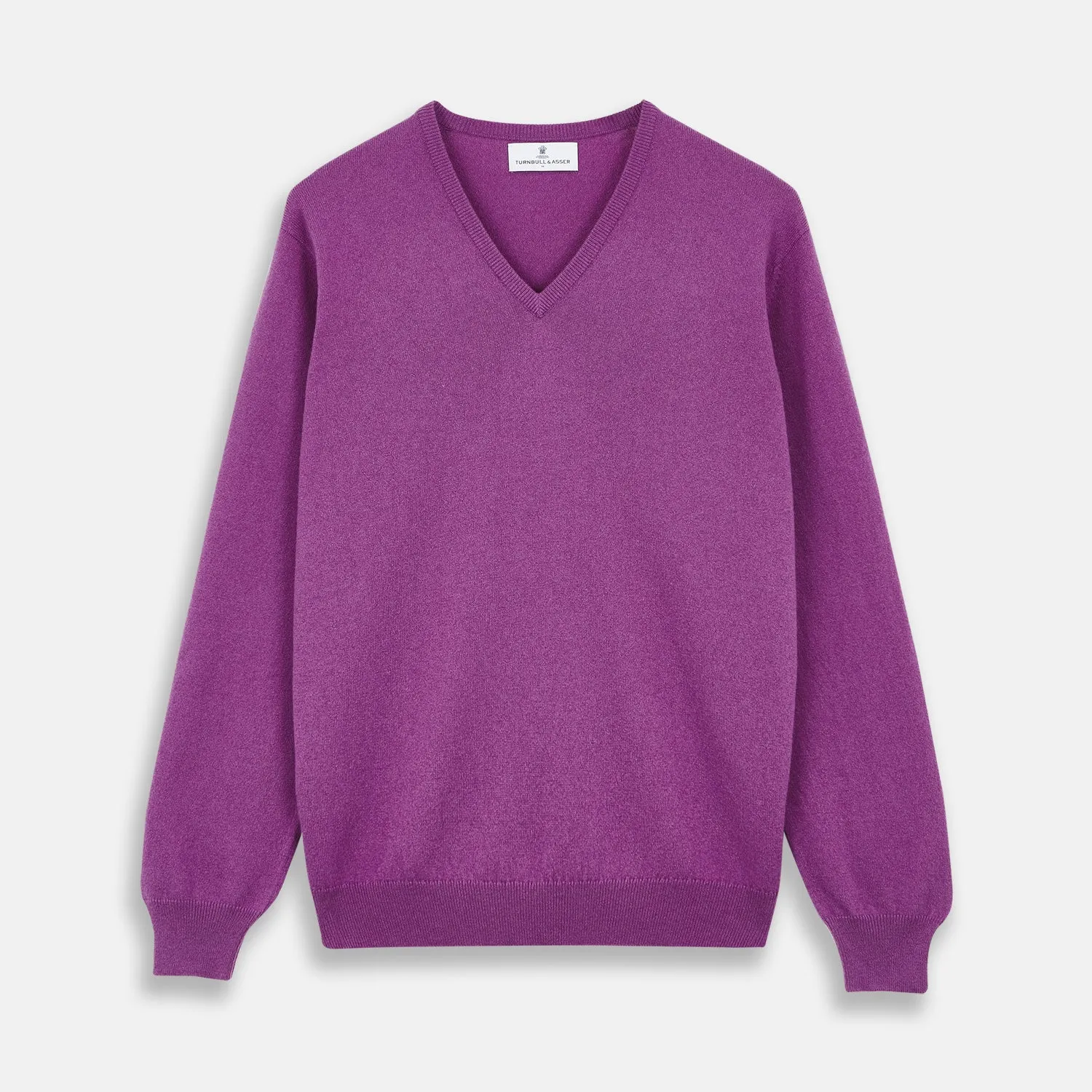 Magenta Cashmere V-Neck Jumper