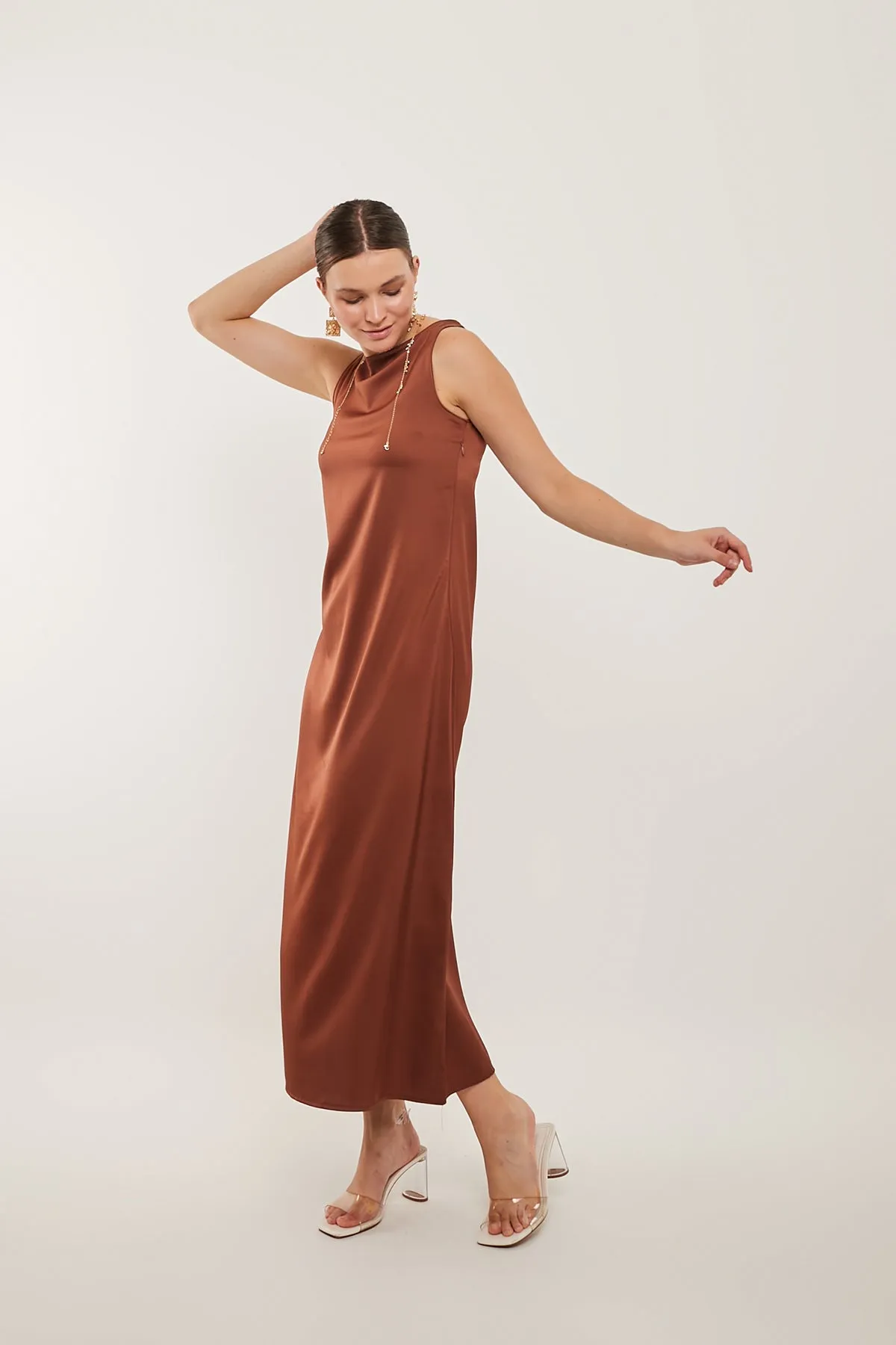 Maxi Basic Dress - Brown