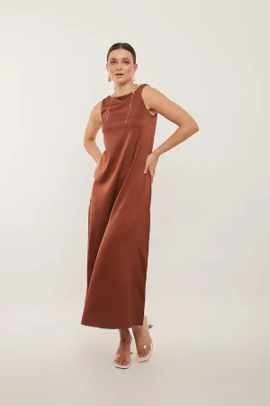 Maxi Basic Dress - Brown