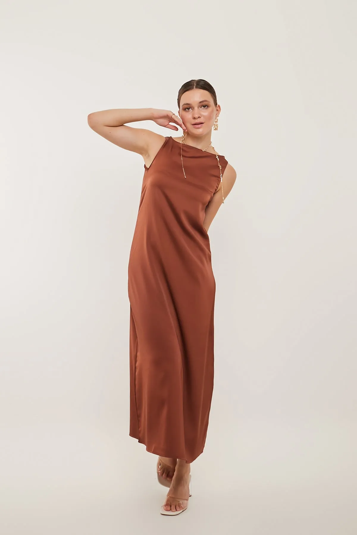 Maxi Basic Dress - Brown