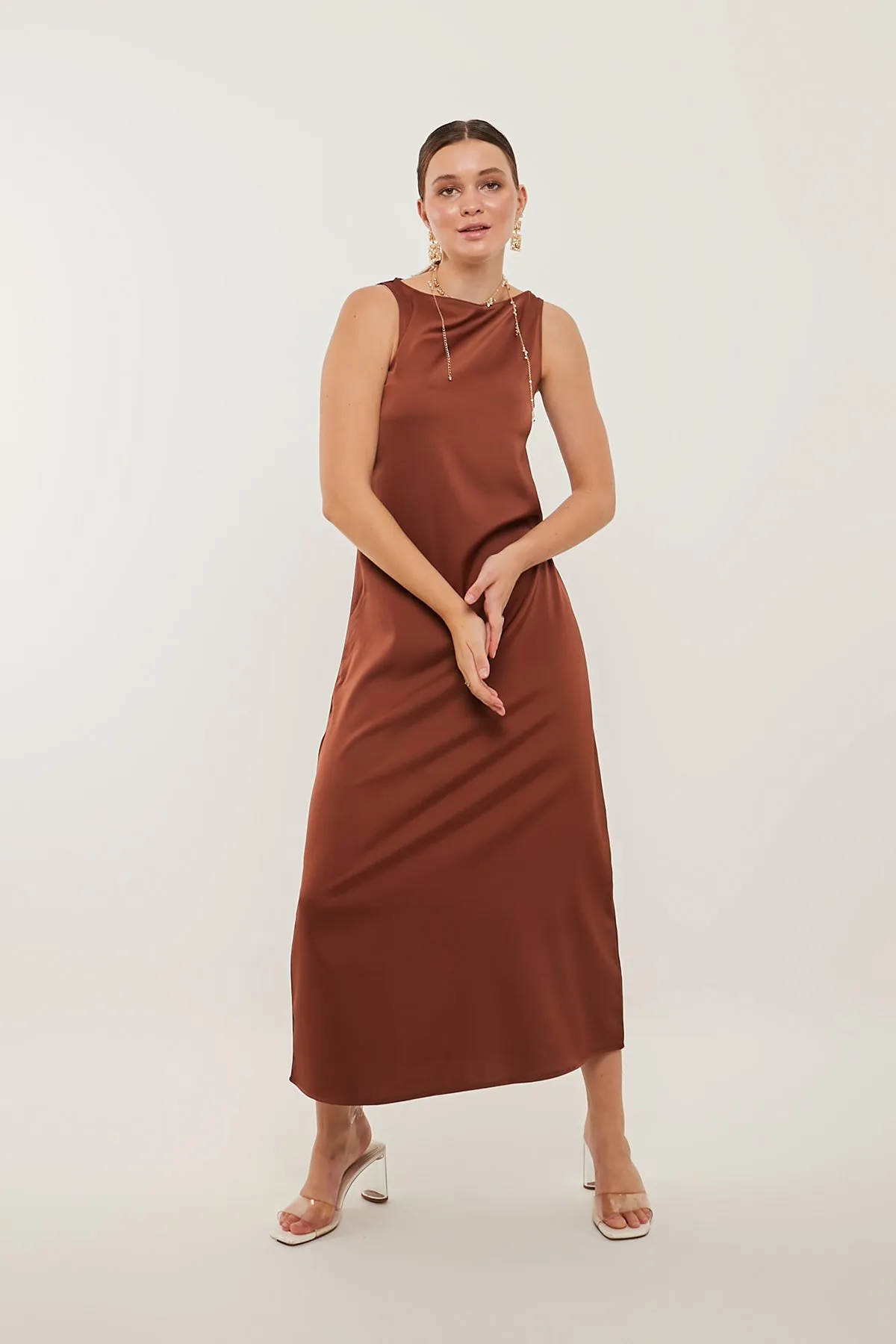 Maxi Basic Dress - Brown