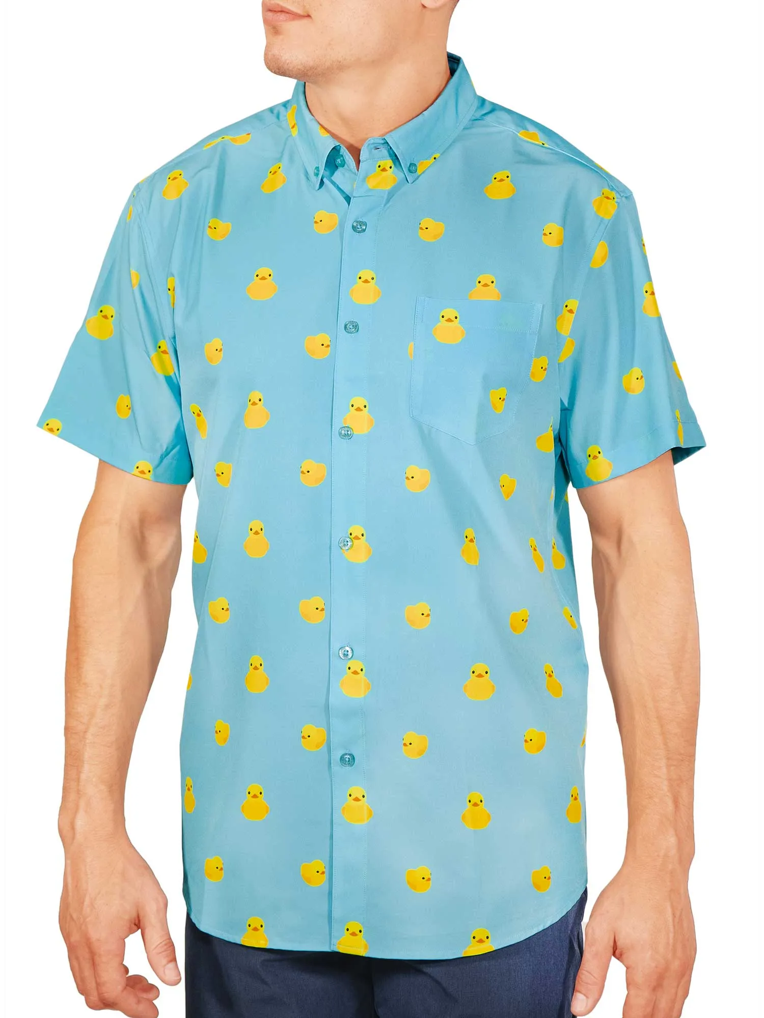 Mens Button Down Shirt - Rubber Duck ( Stretch )