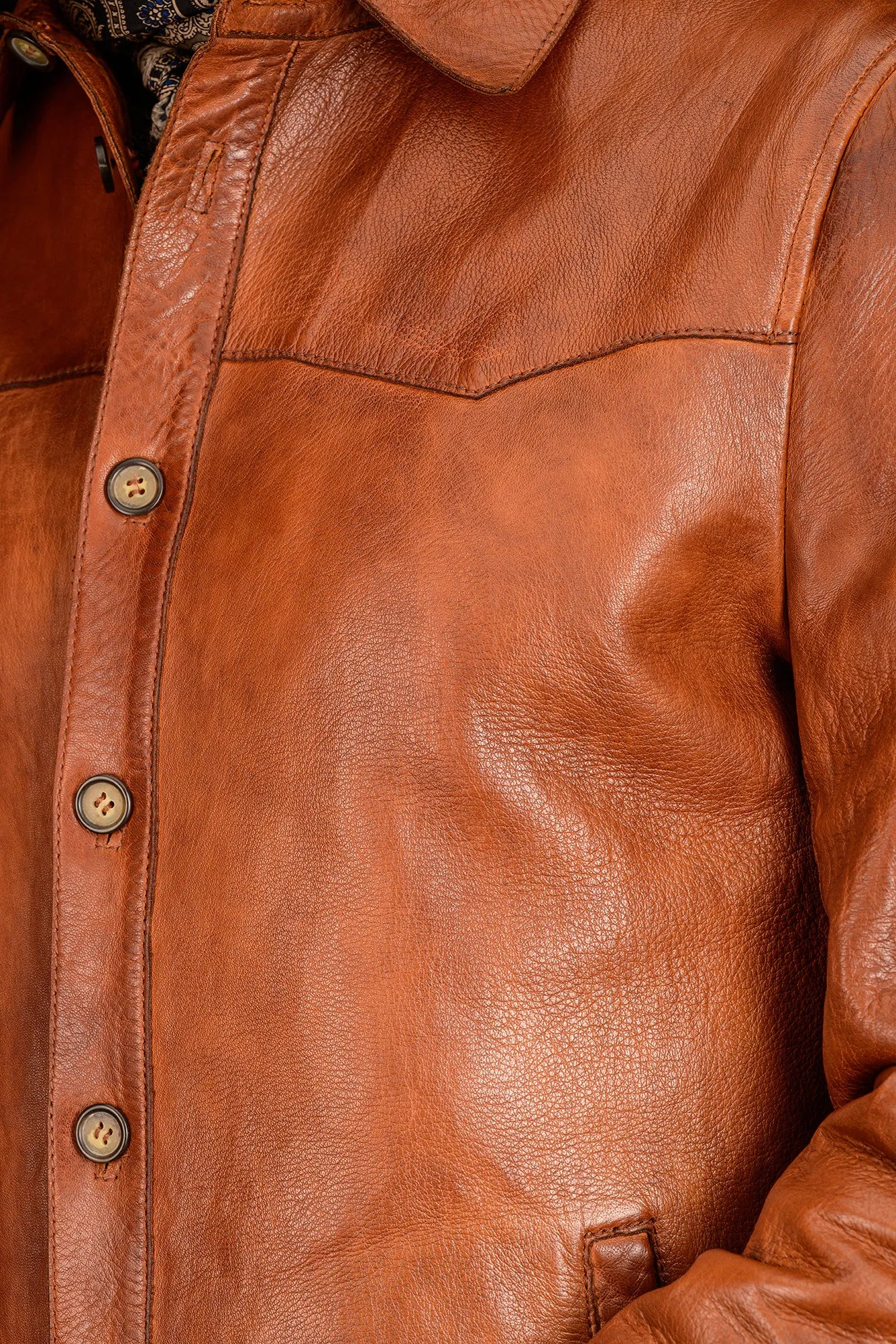 Men's Leather Shirt Jacket