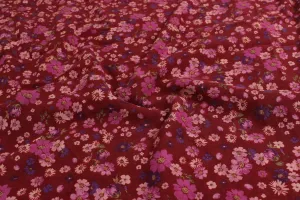 Multicolor Floral Digital Printed Sushi Voile Viscose Cotton blend Fabric