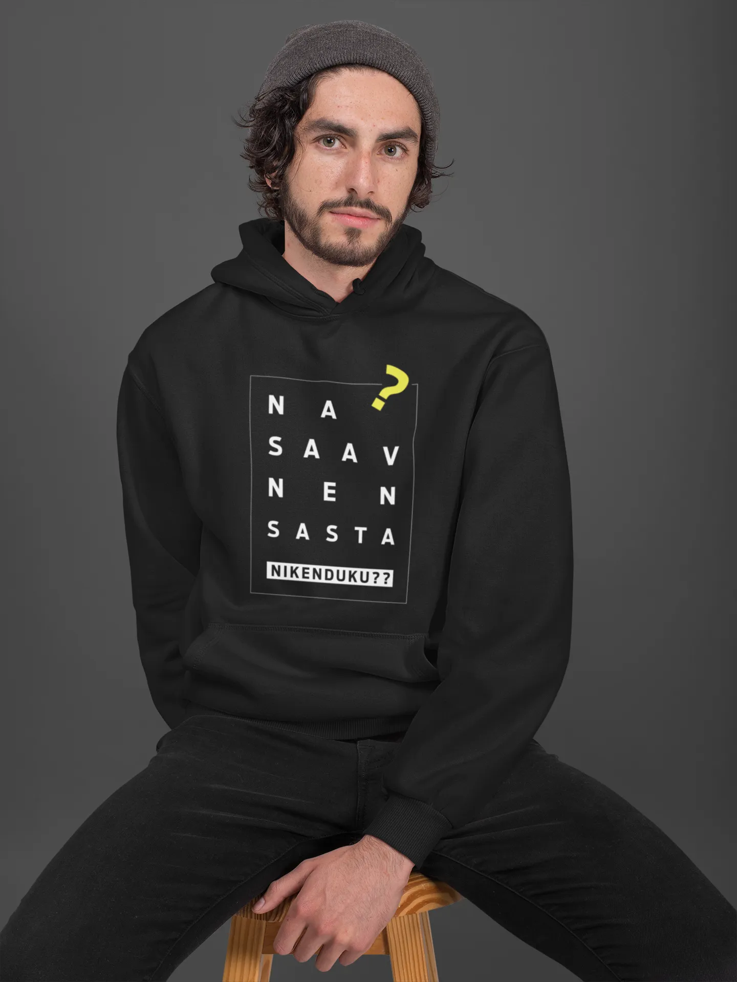 Na Saav Nen Sasta Unisex Hoodie Black