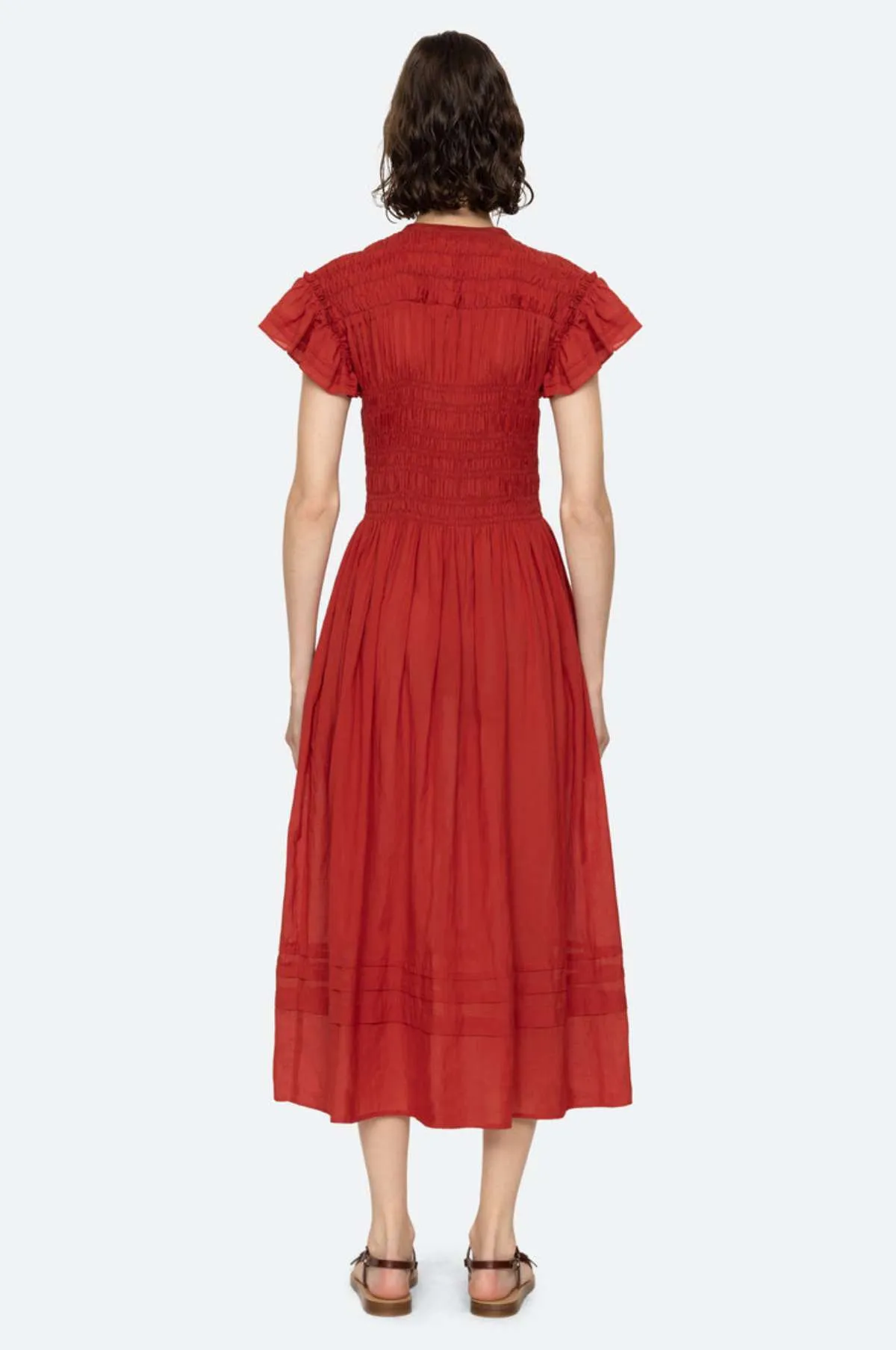 Nomi Solid S/Slv Dress Paprika