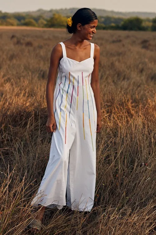 Okhai 'Flash' Hand Embroidered Pure Cotton Jumpsuit