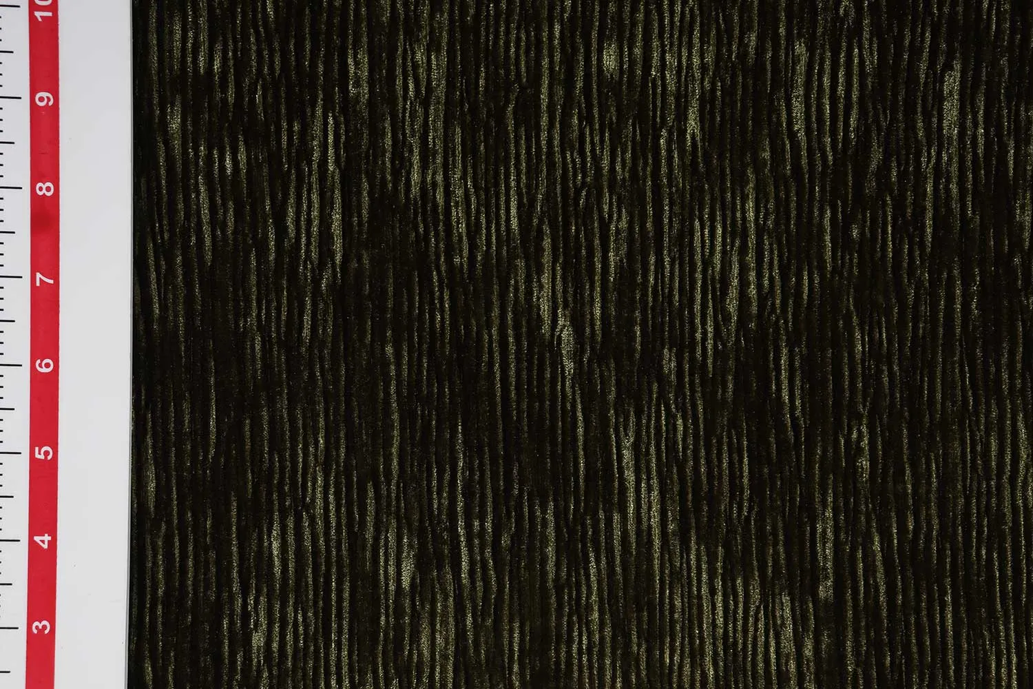 Olive Pleated Velour Velvet Fabric