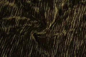 Olive Pleated Velour Velvet Fabric