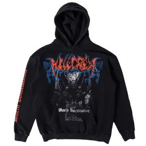 OVERSIZED LUX WORLD DOMINATION HOODIE - BLACK