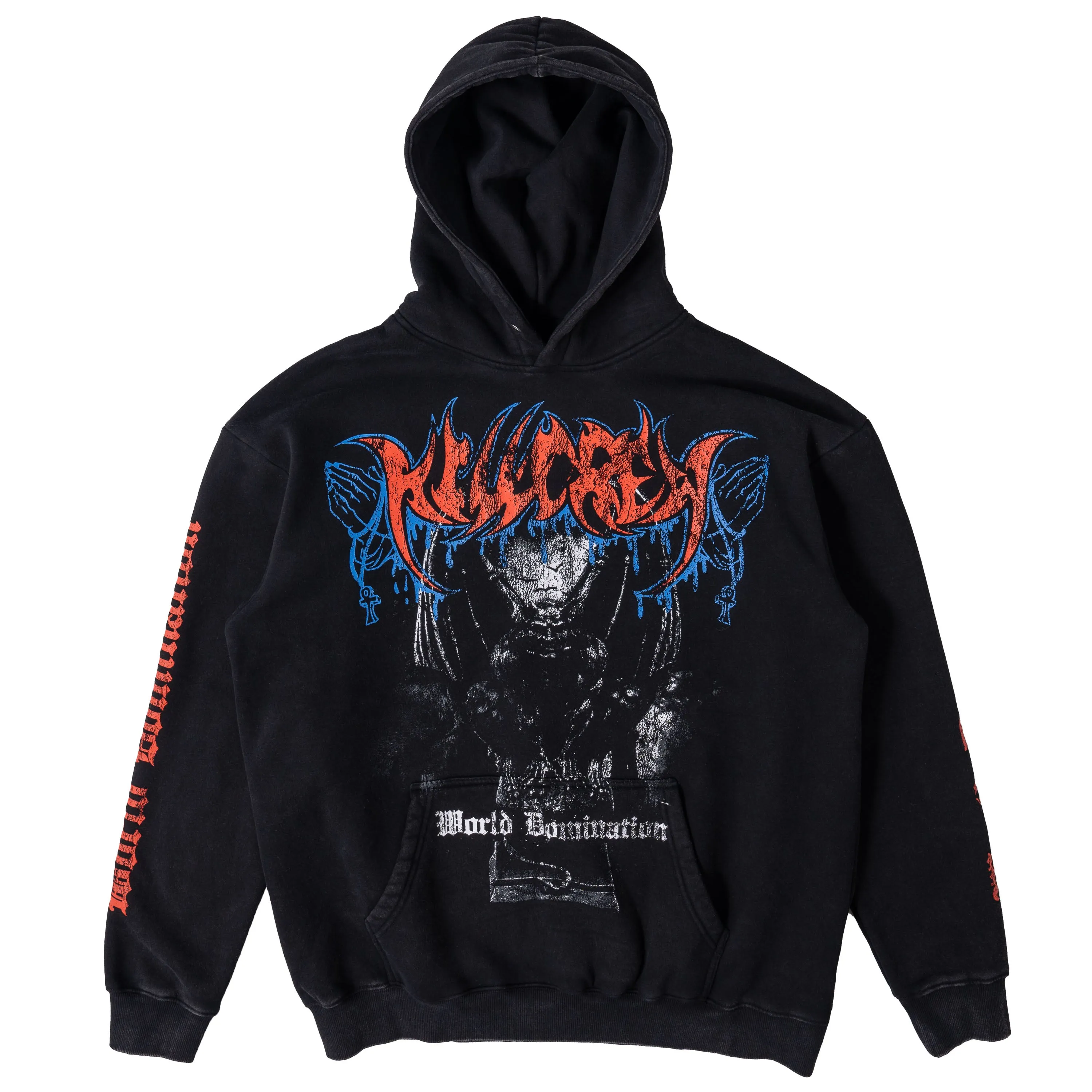 OVERSIZED LUX WORLD DOMINATION HOODIE - BLACK