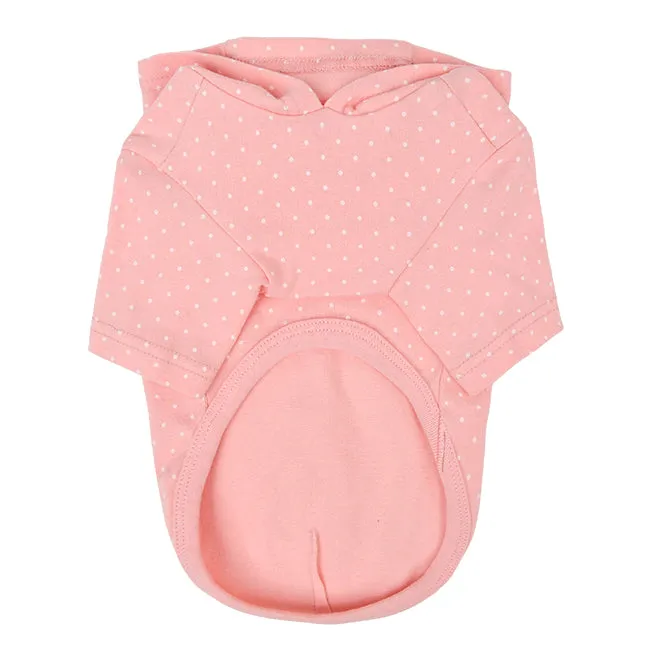 polka dot rabbit hoodie - pink