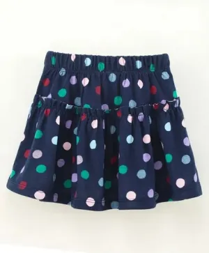 Polka Printed Skirt - Navy