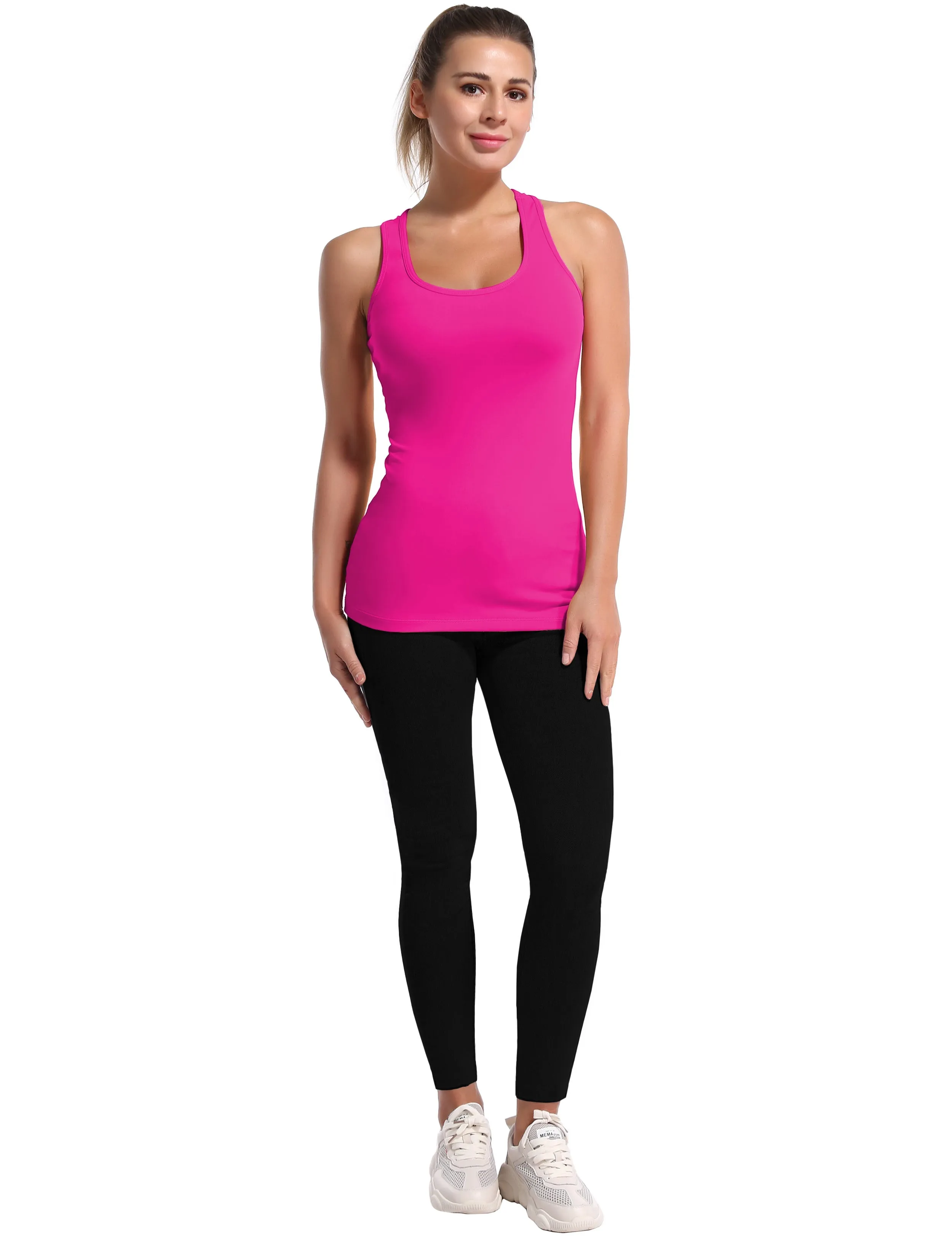 Racerback Athletic Tank Tops magenta_Gym