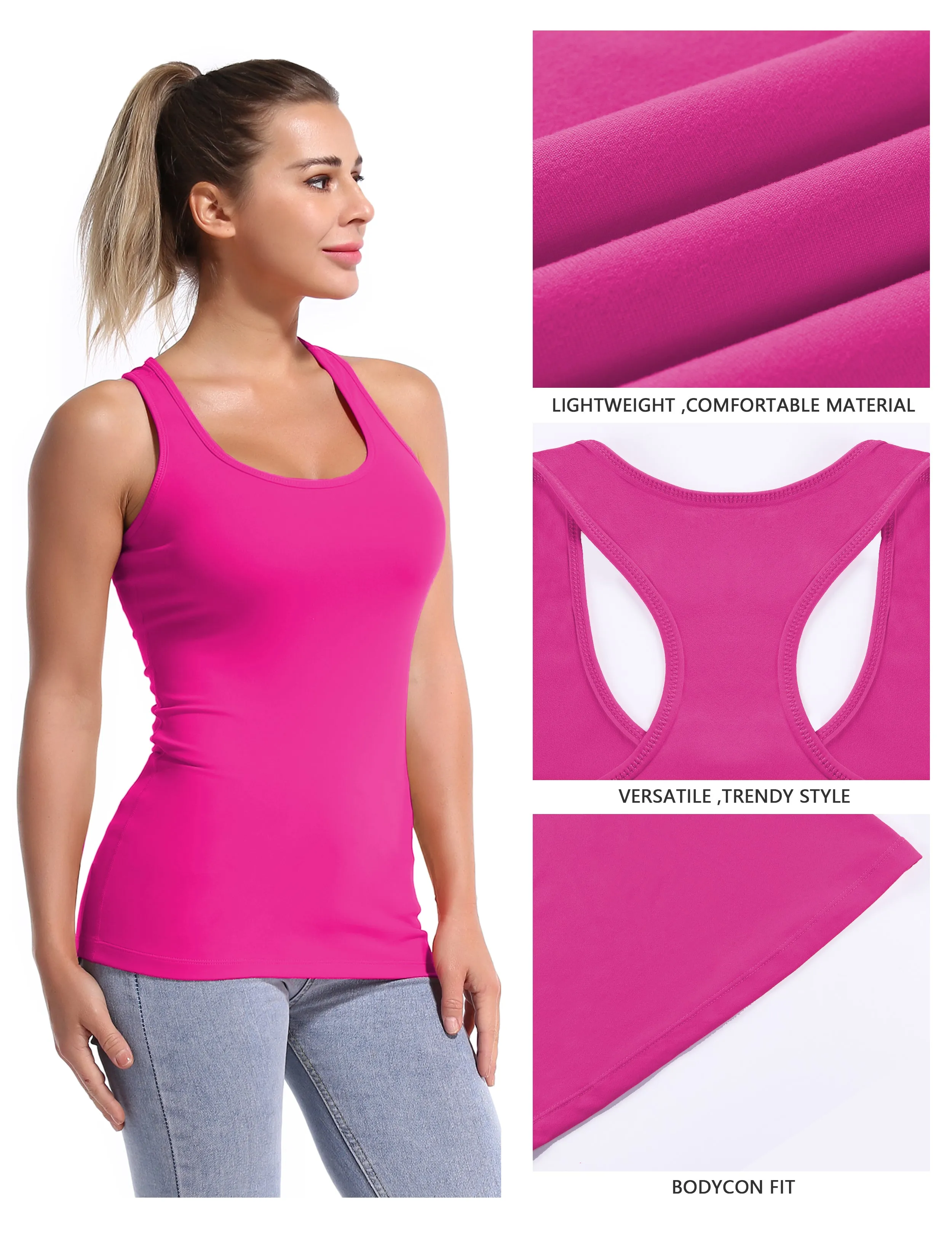 Racerback Athletic Tank Tops magenta_Gym