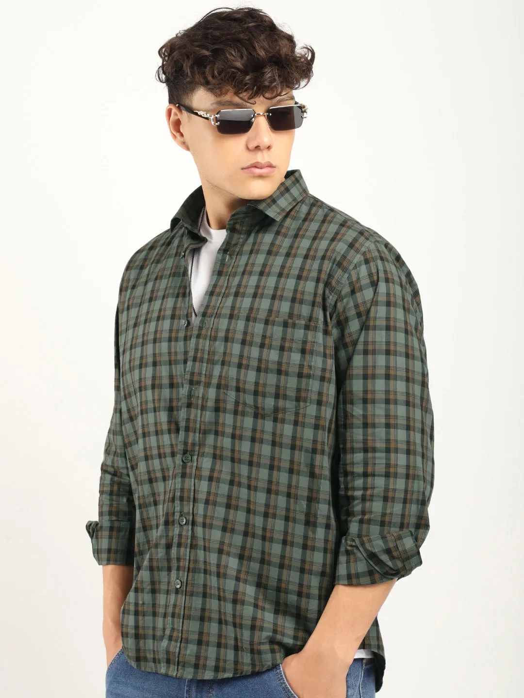 Regal Roots Sea Green Full Sleeve Shirts