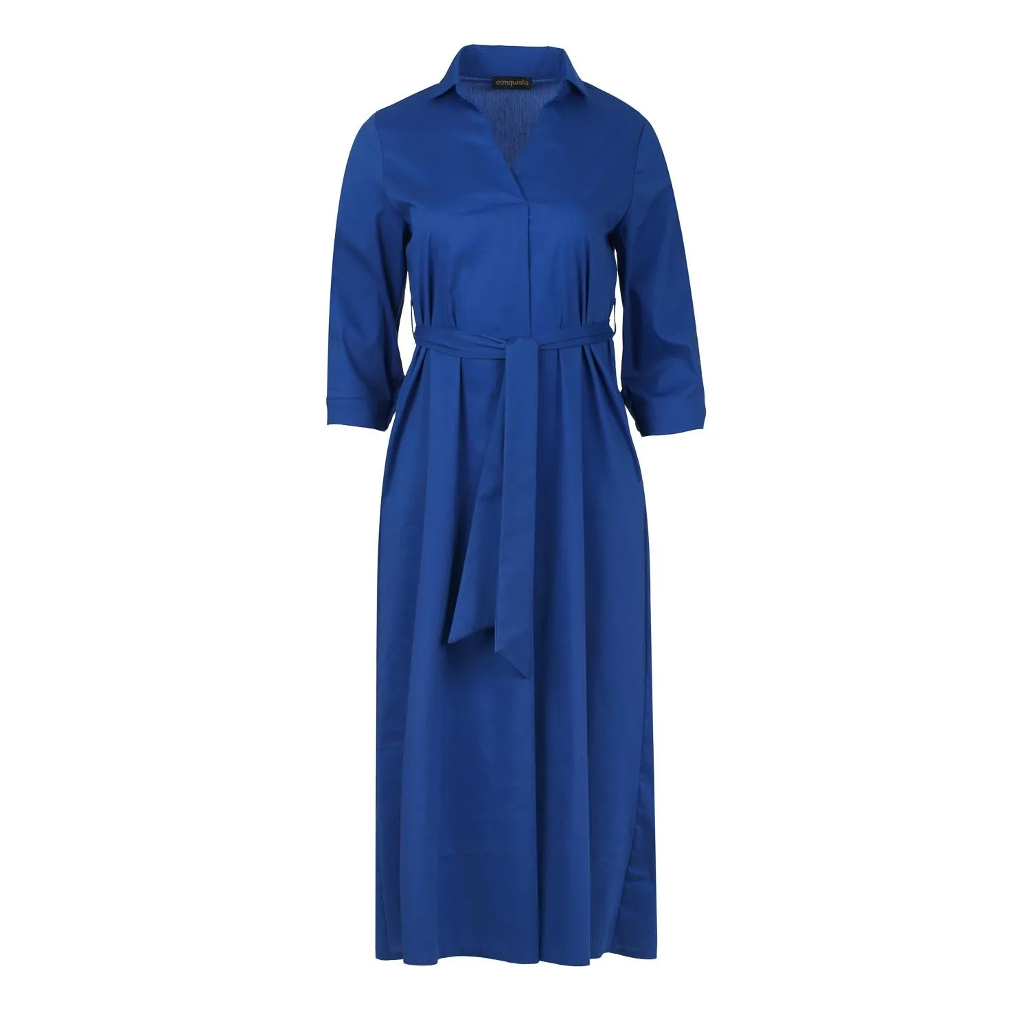 Royal Blue Midi Dress with Belt