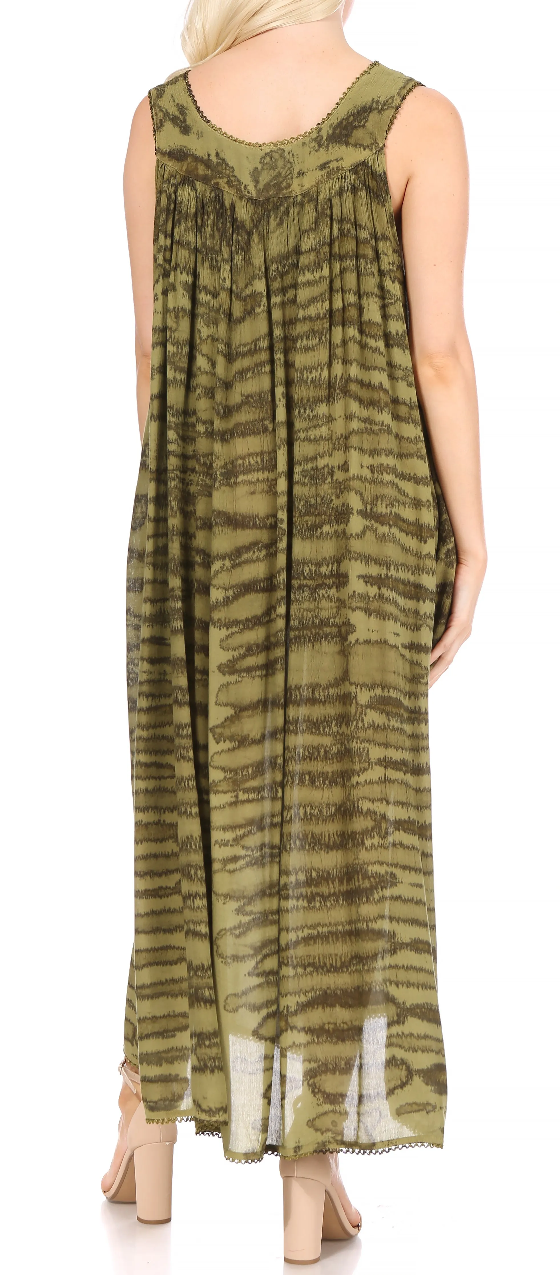 Sakkas Adele Sequin Embroidered Scoop Neck Sleeveless Dress / Cover Up