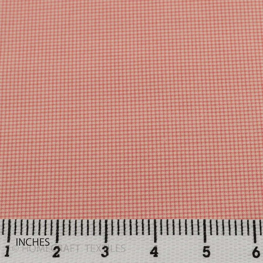 Salmon Micro Check Cotton Print