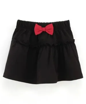 Solid Frilled Skirt - Black