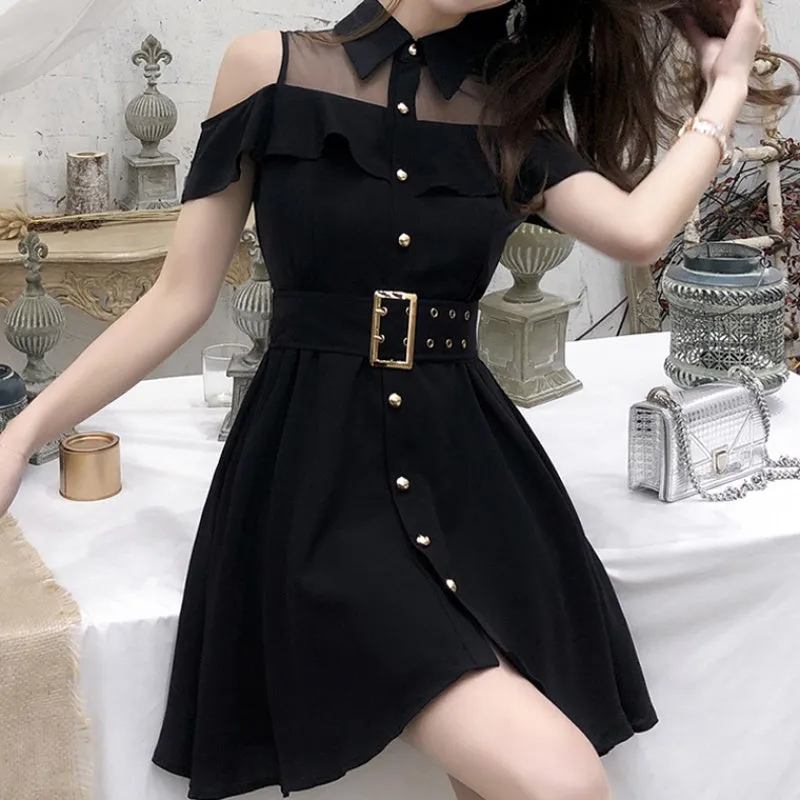 Sweet Turn-down Collar Chic Dresses AD11382