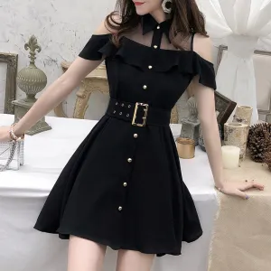 Sweet Turn-down Collar Chic Dresses AD11382