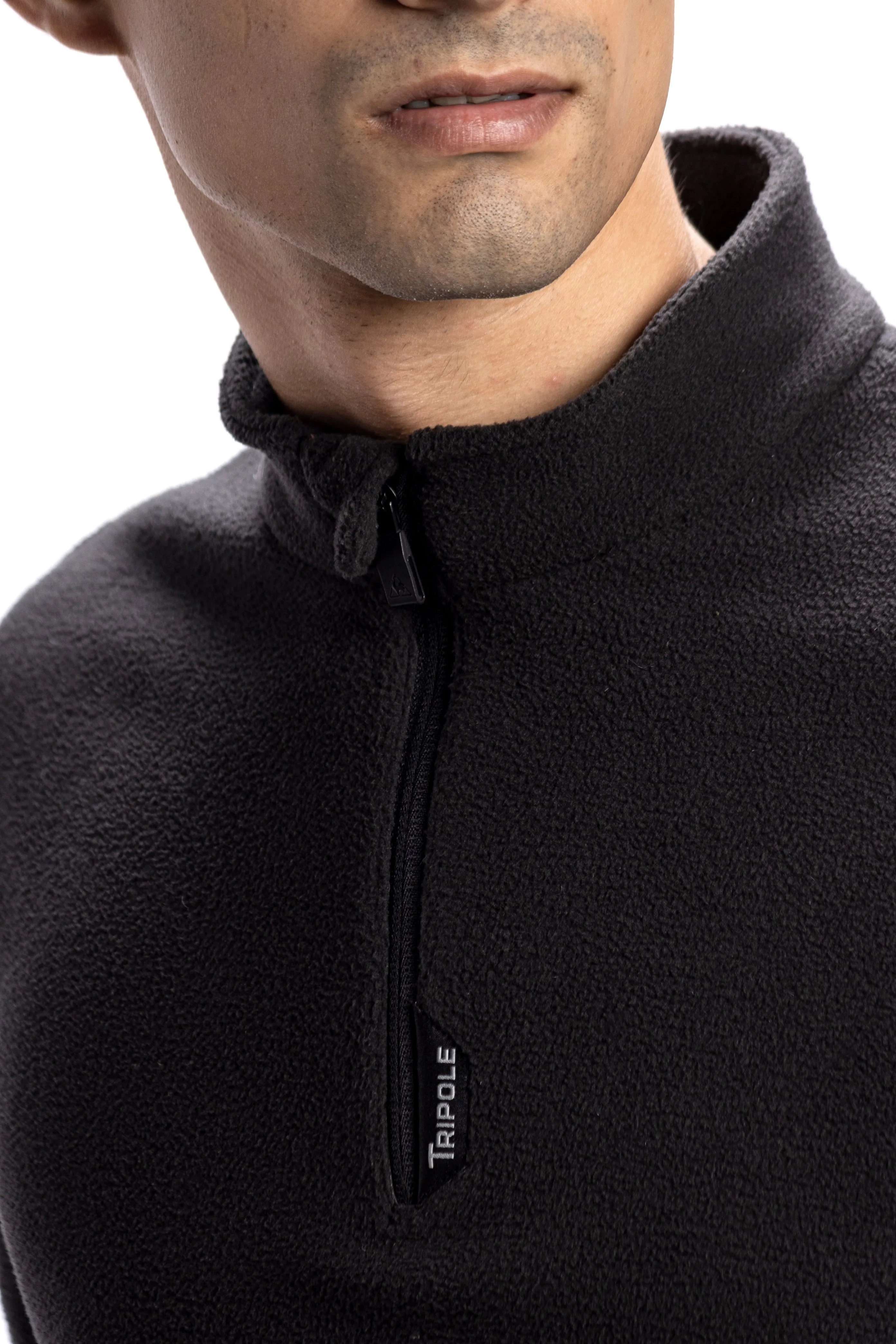 Tripole Anti-Pilling Fleece Winter Jacket and Windcheater | Black