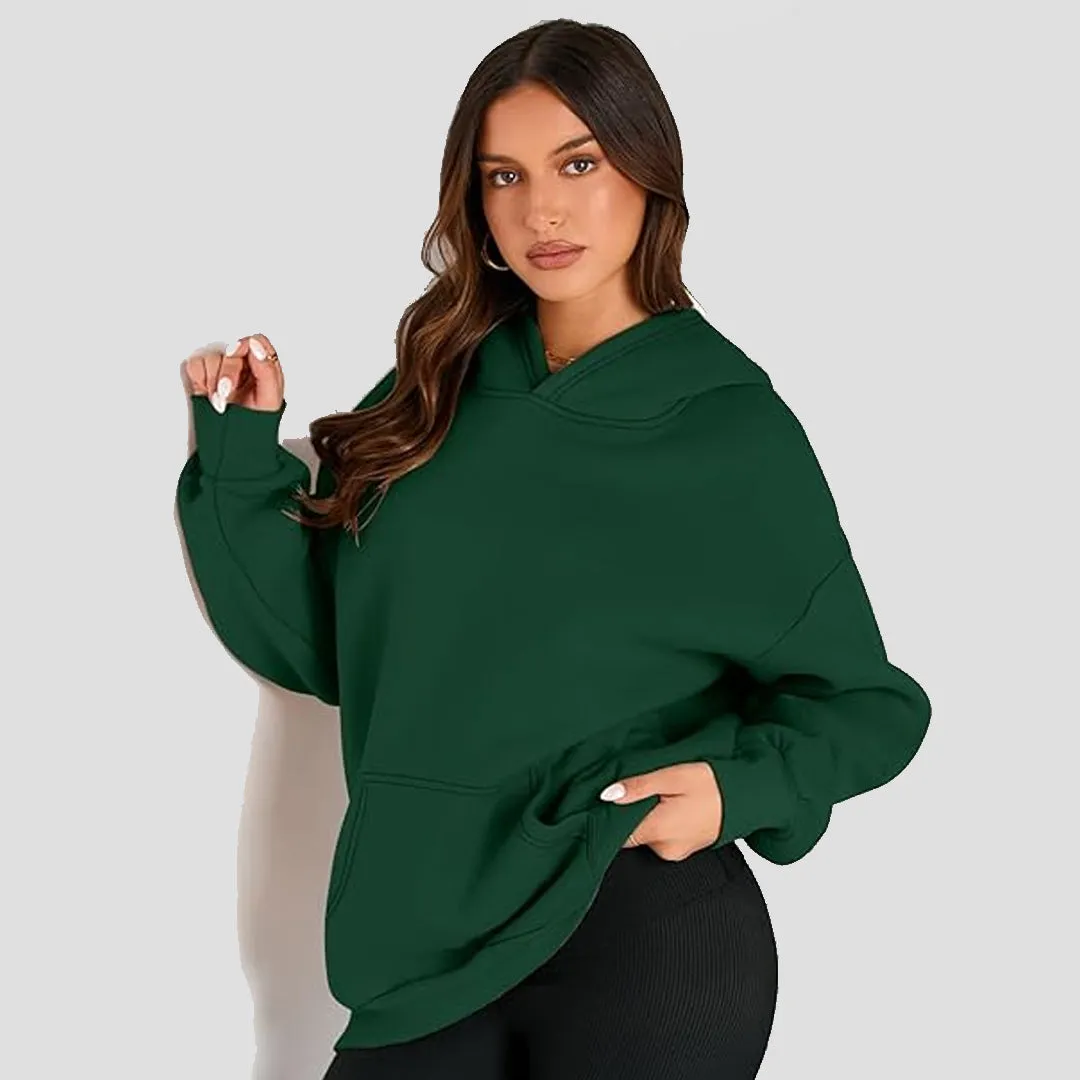 Unisex Premium Fleece - Plain Dark Green Hoodie