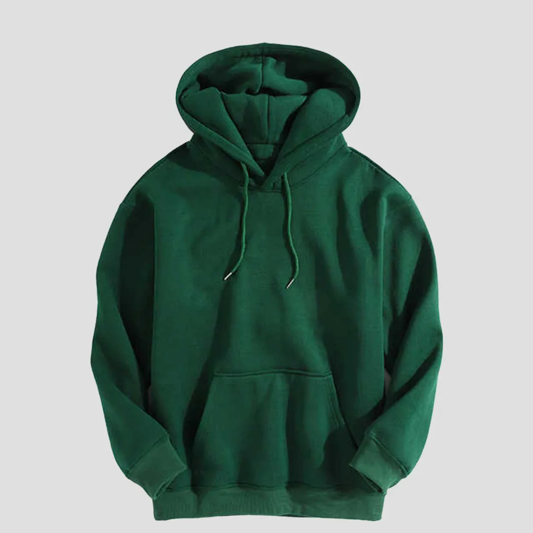 Unisex Premium Fleece - Plain Dark Green Hoodie