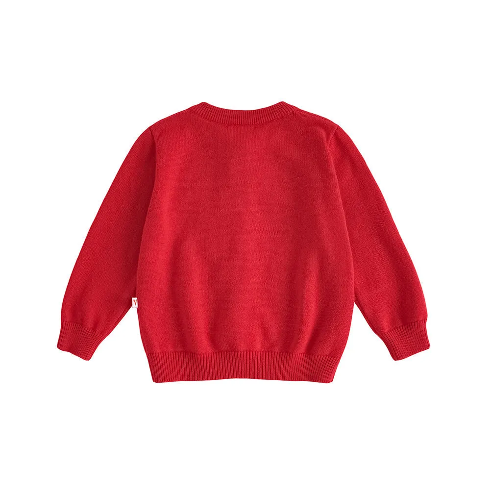 Vauva FW23 - Baby Girls Cotton Cashmere Jacket (Red)