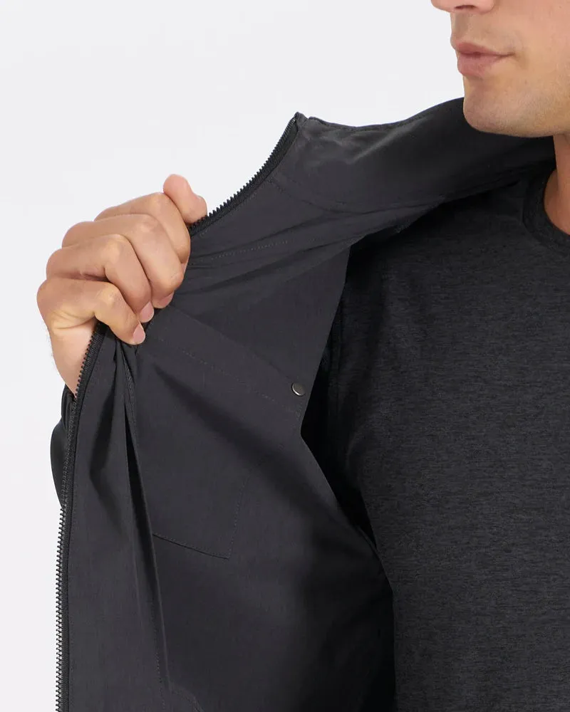 Vuori Venture Track Jacket - Black Linen Texture