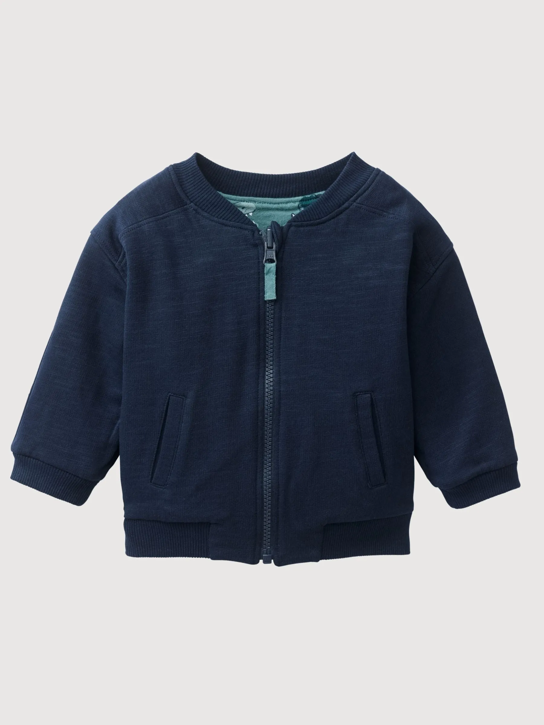 wendbare Sweat-Jacke Navy Baby|People Wear Organic