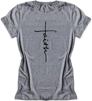 Women Cross Faith Blessed Jesus T-Shirt Christian Shirt